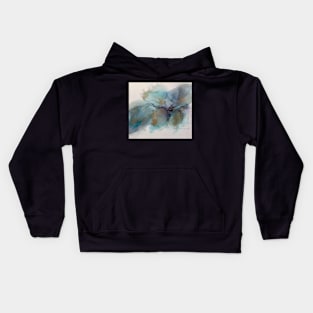 Aqua Whispy Abstract Kids Hoodie